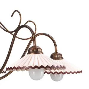 Luminosa Rosina Multi Arm Pendant Ceiling Light, Glass Shades, 5x E14