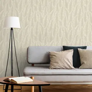 Grandeco  Palmeria Palm leaf Outline Blown Vinyl Wallpaper