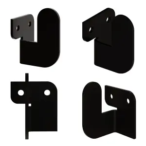 Decortie Luxa Modern Metal Set of 3 Hangers, Wall Mounted Coat Hooks, Waterproof Material, Unique Design, Black