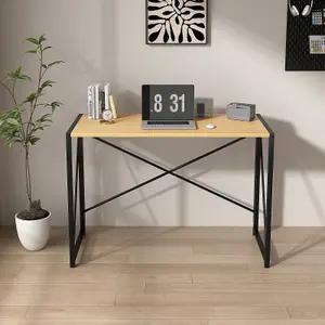 Mcc Direct No Assembly Folding Computer Desk 80cm Natural - Miami