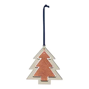 Copper effect Christmas tree Metal & wood Tree Hanging decoration