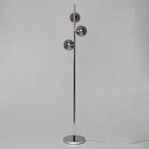 Litecraft Laszlo Chrome 3 Light Floor Lamp