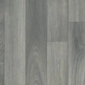 Grey Modern Wood Effect Anti-Slip Vinyl Flooring for Home, Shops, Offices, 2.8mm Thick Vinyl Sheet-7m(23') X 4m(13'1")-28m²