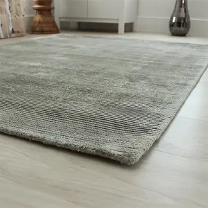 Plain Grey Modern Handmade Rug For Dining Room Bedroom & Living Room-160cm X 230cm