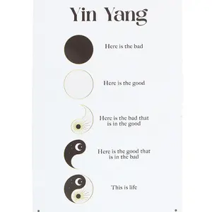 Something Different Tin Yin Yang Hanging Sign White/Black (One Size)