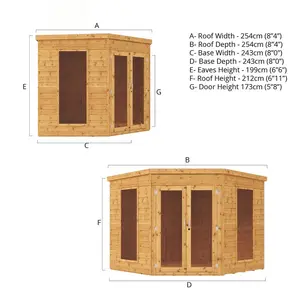 Mercia 8 x 8ft Premium Corner Summerhouse No