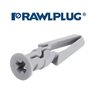 50 x Genuine Rawl Plasterboard Hollow Wall Plugs 7 x 35mm Expansion Fixings, Grey