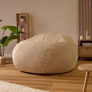 icon Nimbus Corduroy Foam Filled Giant Natural Bean Bag Chair