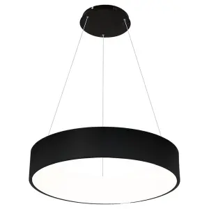 Milagro Ohio Stunning Matt Black LED Pendant Lamp 24W(122W)  45CM Diameter Height Adjustable