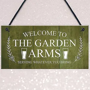 Red Ocean Funny Bar Sign For Garden THE GARDEN ARMS Pub Bar Wall Decor Garden Signs And Plaques