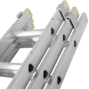 27 Rung Aluminium TRIPLE Section Extension Ladders & Stabiliser Feet 2.5m 5.5m