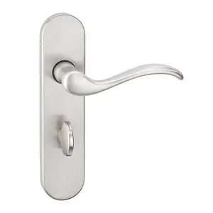 URBNLIVING 150mm Length 8 Pcs Geneva Scroll Metal & Satin Nickel Lever Latch Door Bathroom Handle Set