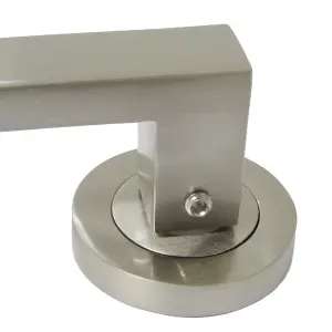 Cafri Door Handle Modern Satin Nickel Rectangular Lever on Rose Internal + 64mm Latch & Hinges