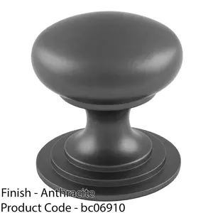 Victorian Tiered Door Knob - 50mm Anthracite Grey Cabinet Pull Handle Round Rose