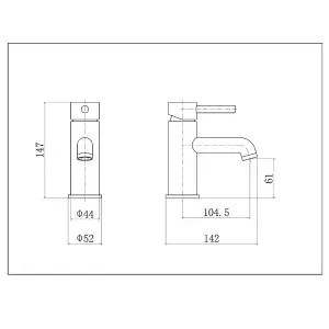 Flode Kumla Mono Basin Mixer Tap - Brushed Brass