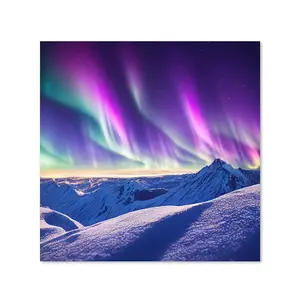 Toughened 6mm Glass Kitchen Splashback 60 x 60cm Colourful Northern Lights Heat Resistant Back Splash for Cookers Hob