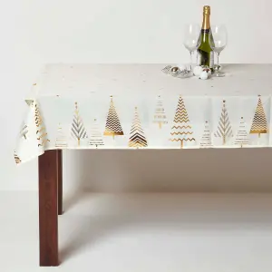 Homescpaes Gold Tree Christmas Table Cloth, 132 x 228 cm