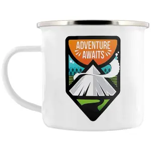 Grindstore Explore Enamel Mug White (One Size)