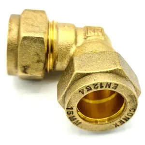 Conex 15mm x 15mm Elbow Coupler Adaptor Brass Compression Fittings Straight Connector