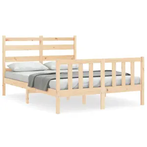 Berkfield Bed Frame with Headboard 140x200 cm Solid Wood