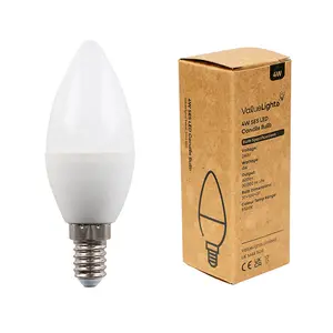 ValueLights Pack of 10 Thermal Plastic 4w High Power LED SES E14 40w Replacement Frosted Opal Candle Bulbs - 6500K Cool White