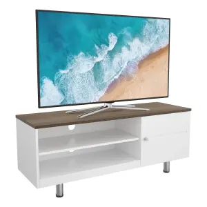 AVF Whitesands 1.2m TV Stand (Satin White & Wood)