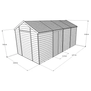 BillyOh Expert Tongue and Groove Reverse Apex Workshop - Pressure Treated - 16x8 - Windowless