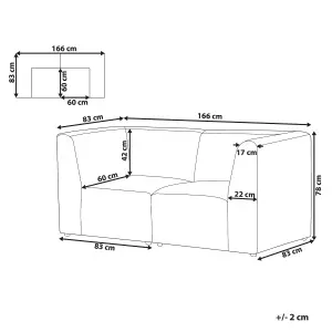 2 Seater Modular Jumbo Cord Sofa Taupe LEMVIG