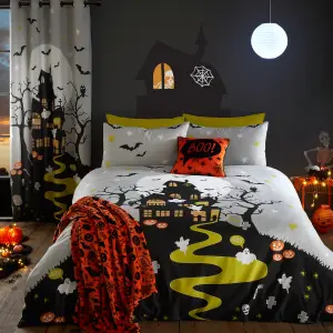 Haunted House Glow in the Dark Duvet Cover Set