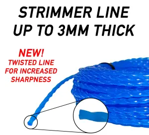 Strong TWIST strimmer/brush cutter line 15m length,less noise,more cutting power (2.7mm)