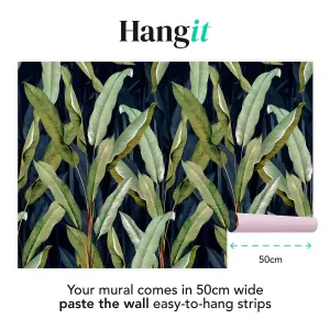 Art For the Home Banana Leaf Navy Print To Order Fixed Size Mural