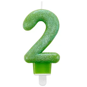 Amscan Glitter Birthday Number Candle Green (6)