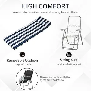 2 Piece Blue Folding Sun Loungers Set / Stylish Comfort for Outdoor Relaxation