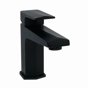 ENKI Milly Matte Black Hexagonal Solid Brass Bathroom Mixer Tap Pack BBT0200