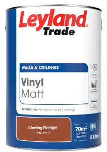 Leyland Trade Vinyl Matt Walls & Ceilings Emulsion Paint Glowing Firelight (PPG1191-7) 5L