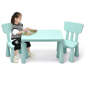 Costway 3 PCS Kids Table and Chair Set Toddler Activity Center Children Writing Desk