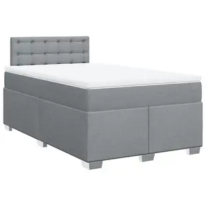 Berkfield Box Spring Bed with Mattress Light Grey 120x190 cm Fabric