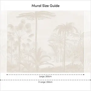 Etched Palms Mural Wallpaper in Neutral (300cm x 240cm)