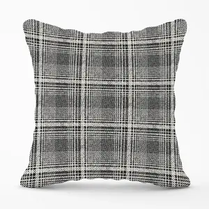 Monochrome Textured Checked Pattern Cushions 60cm x 60cm