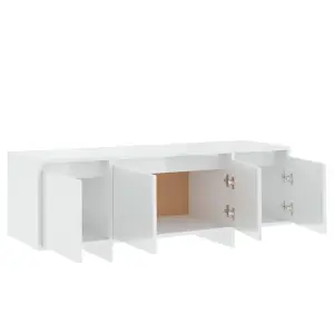 Berkfield TV Cabinet High Gloss White 120x30x40.5 cm Engineered Wood