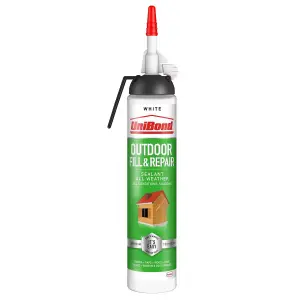 Unibond Outdoor Fill & Repair All Weather Silicon Sealant Cartridge White, 208g