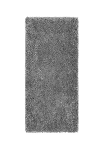 Grey Plain Rug, 50mm Thick Anti-Shed Rug, Handmade Luxurious Modern Shaggy Rug for Bedroom, & Dining Room-90cm X 150cm