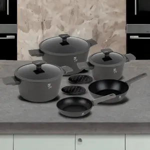 Berlinger Haus 10Pcs Anthracite Aluminium Non Stick Induction Pots & Pans Cookware Set