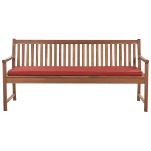 Garden Bench with Cushion VIVARA Certified Acacia Wood Dark Red