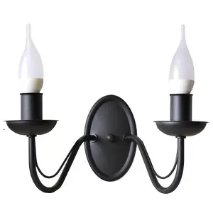 Luminosa Malbo Candle Wall Lamp Black 32cm