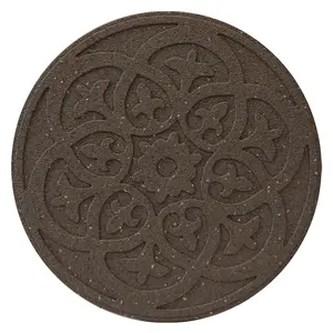 Scroll Design Stepping Stones Ornamental Path Eco Friendly Weatherproof Recycled Rubber (x12 Earth)