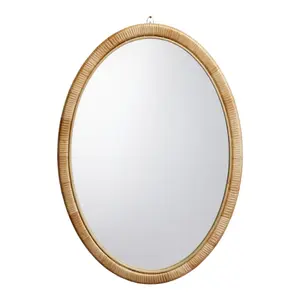 Oval Wall-mounted Framed mirror, (H)50cm