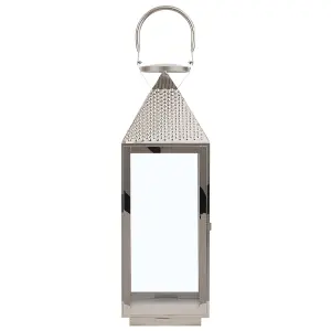 Beliani Modern Lantern BALI Metal Silver