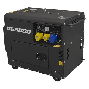 Sealey Diesel Generator 4-Stroke Engine 5000W 110V/230V Heavy Duty DG5000