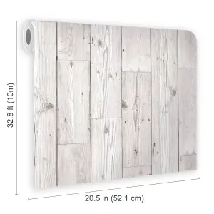 Fresco Grey / White Wood Panel Effect Wallpaper